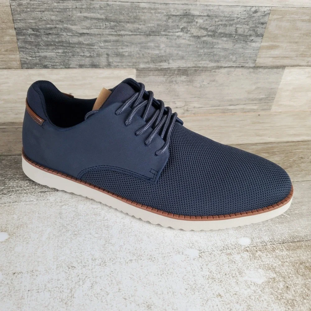 Dr Scholls Sync Mens Oxford Shoes Sz 10 M Running Navy Mesh Lace Up Sneakers